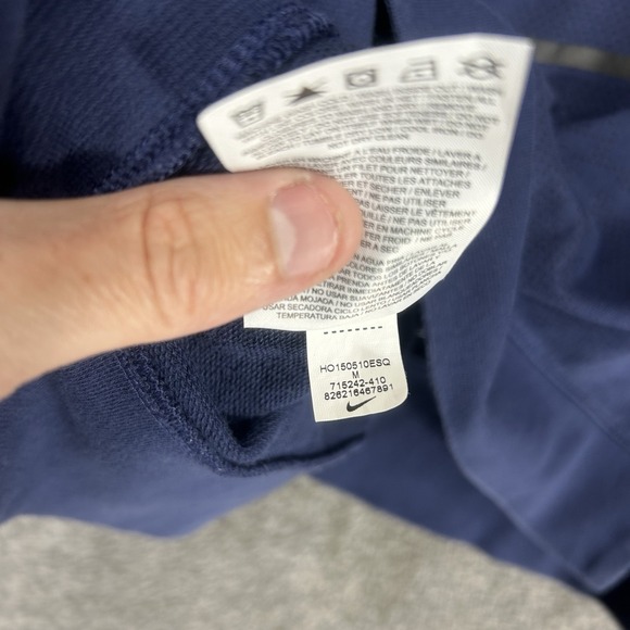 Nike Court Sweatshirt Mens M Blue Fleece Crewneck Pullover Tennis 715242 - Picture 13 of 16